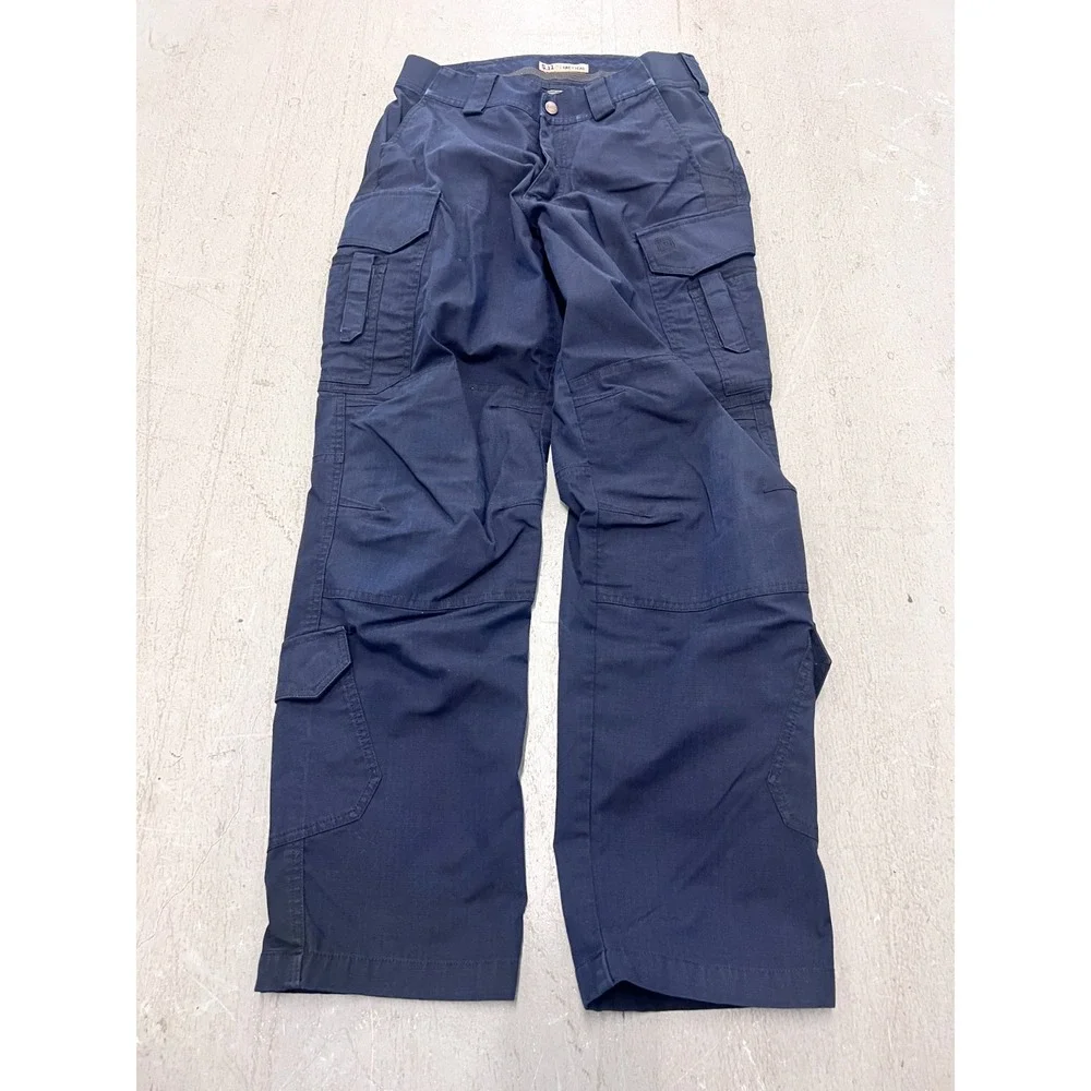 5.11 Tactical Cargo Pants Men's 30x32 Navy Blue Ripstop Wide Leg Hiking Camping